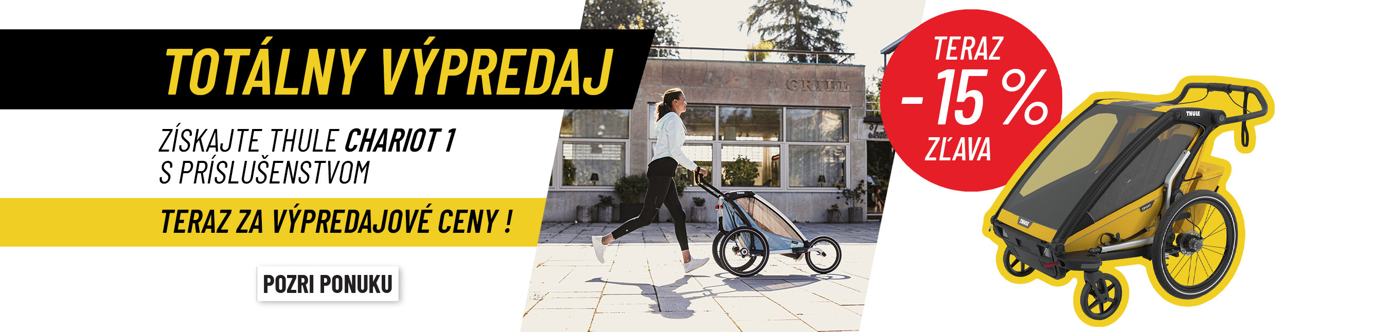 Výpredaj detských kočíkov Urban Glide 2 a cyklovozíkov Chariot 1 +príslušenstvo